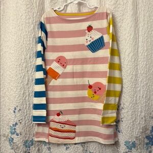 Mini Boden Striped Dress desserts Appliqués 8-9y